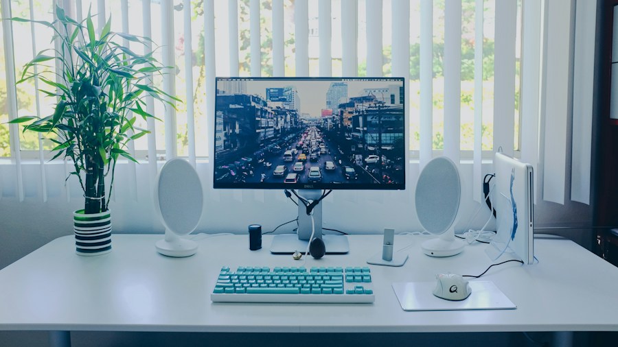 Standing Desk Power Strips Finally Get an Upgrade What Shoppers Need to Know 1 adjustable desk setup with monitor