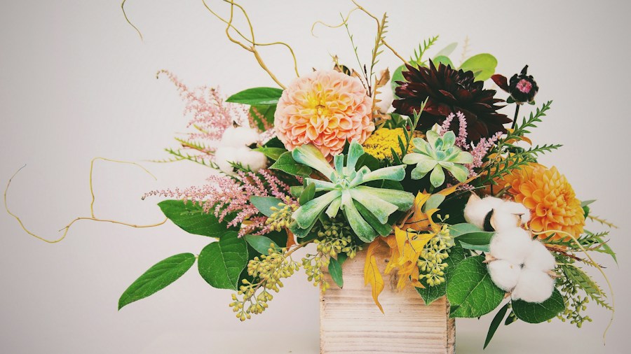 artificial plants boho arrangement