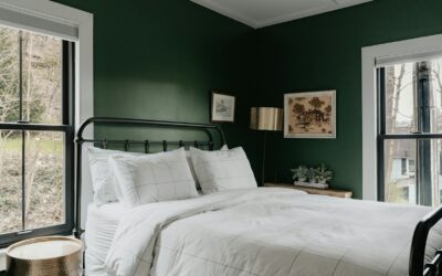Bold Paint Color Transforms Bedroom Into Forest Sanctuary