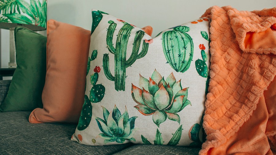 boho patterned throw pillows on couch