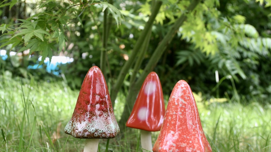 ceramic mushroom decorative objects