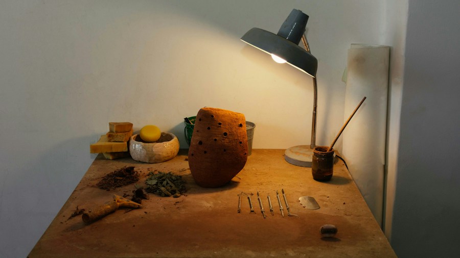 ceramic pottery artist workspace
