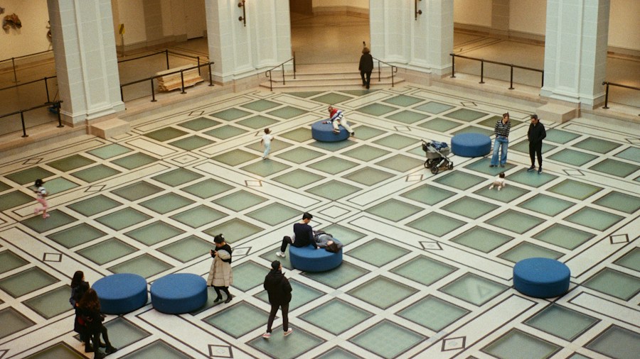 children playing on floor cushions
