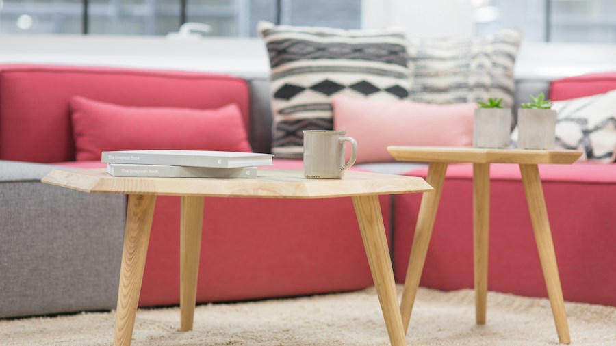 colorful wood coffee table decor