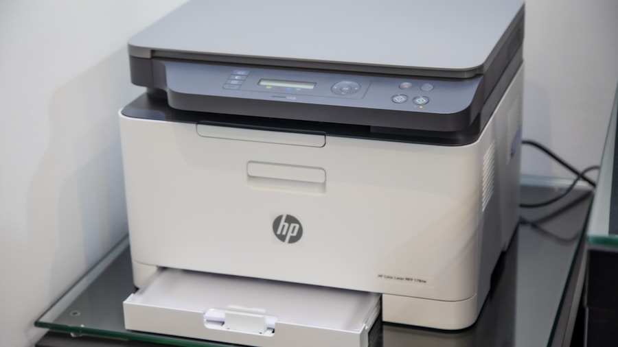 compact all-in-one printer on desk