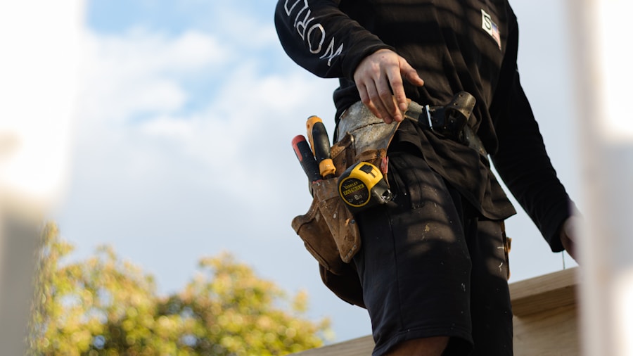 construction deck building with tools