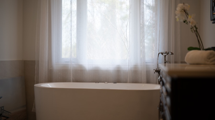 custom curtain installation bathroom