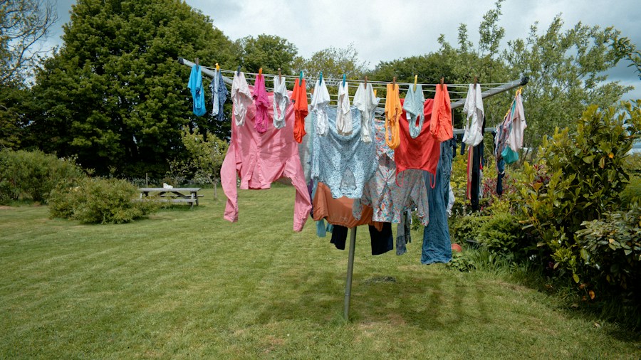 Pillow and Bedding Experts Warn: Clean Your Sleep Surfaces Now Before Winter 2 drying bedding clothesline outdoor