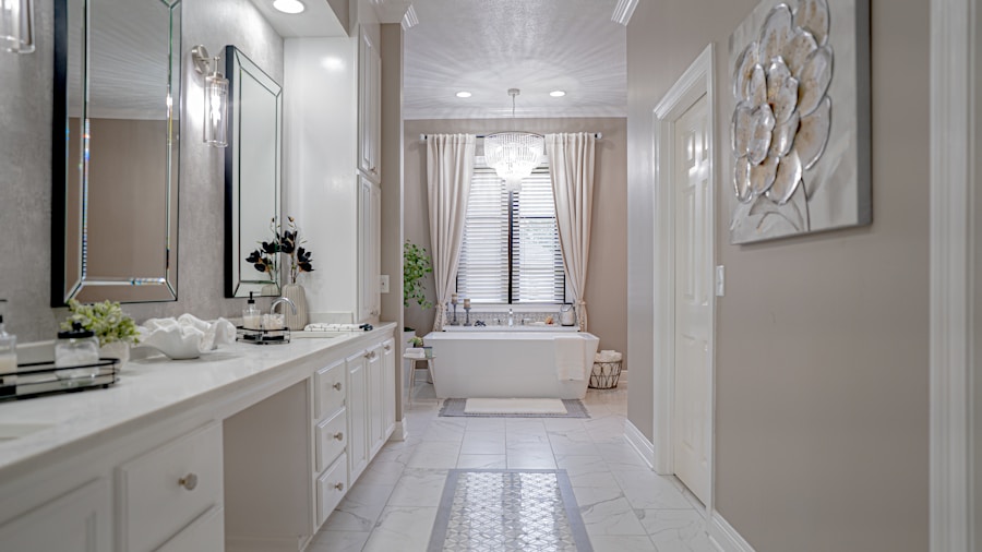 elegant floor to ceiling bathroom curtain