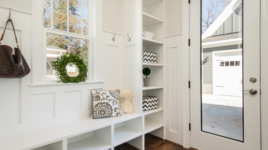 family mudroom backpack storage