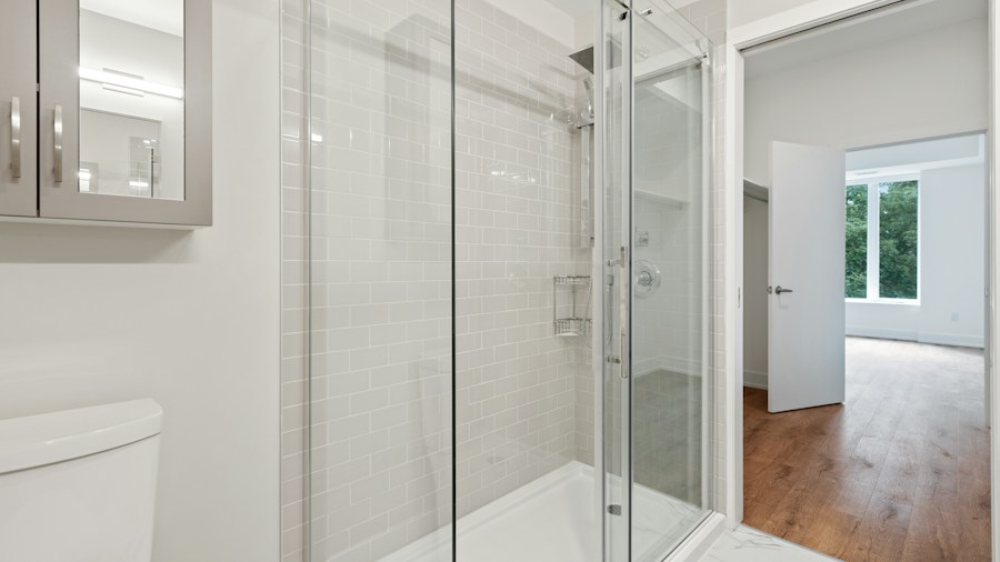 frameless glass shower enclosure