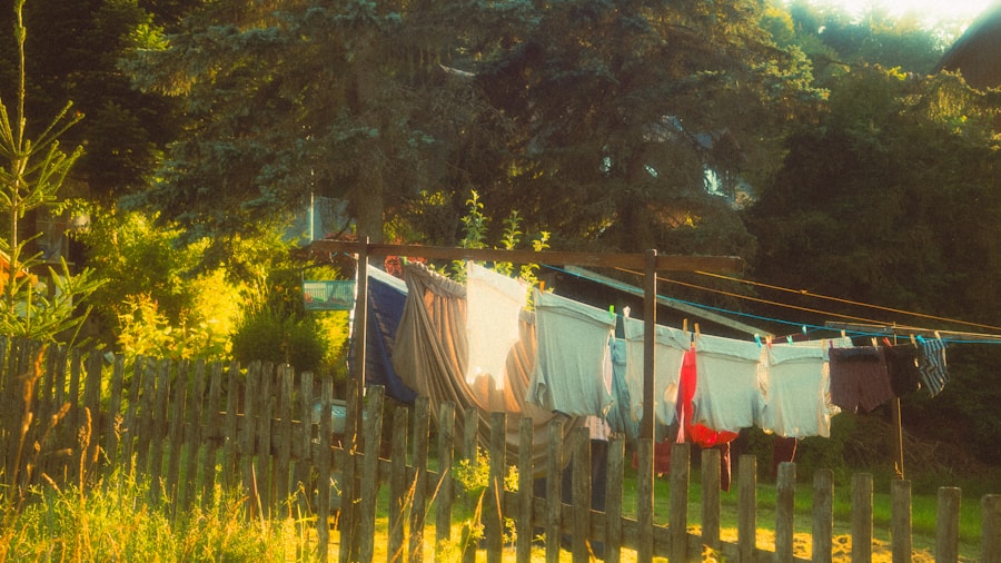 fresh sheets hanging on clothesline sunlight