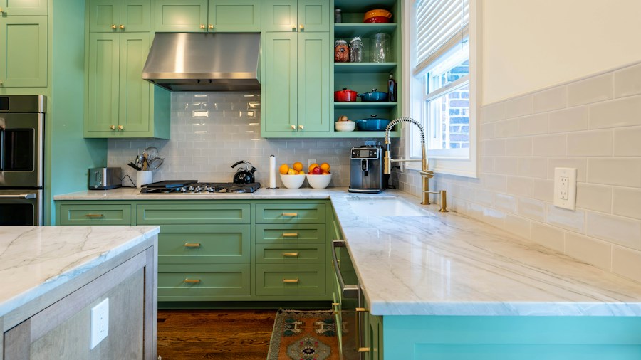 Budget Kitchen Paint Color Refresh Delivers $900 Makeover Without Renovation 1 green kitchen cabinet paint color