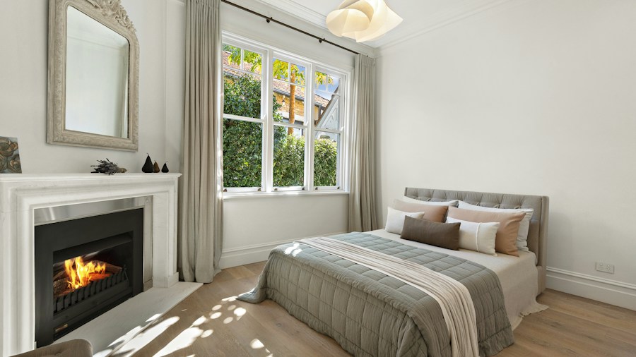 guest bedroom decorated and styled