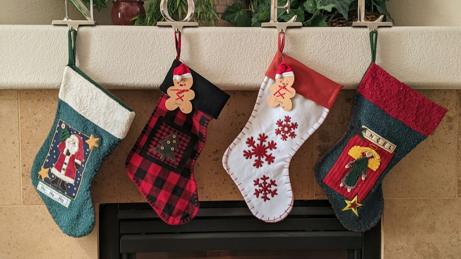 holiday cross stitch stockings ornaments