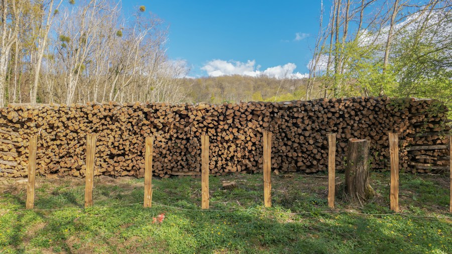 lumber stacked storage drying