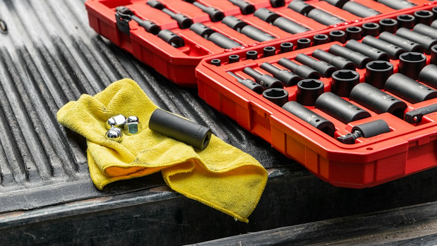 mechanics tool set with case organized