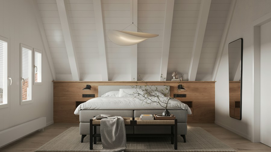 minimalist Scandinavian bedroom setup
