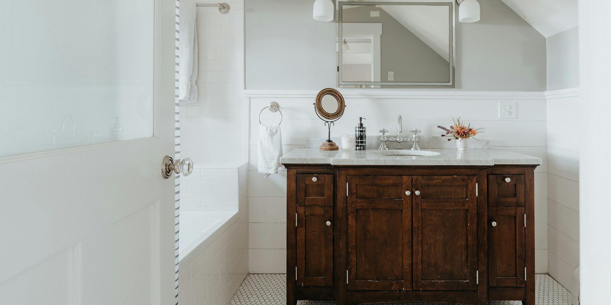 Skip Wallpaper and Stencil a Custom Bathroom Design for $60