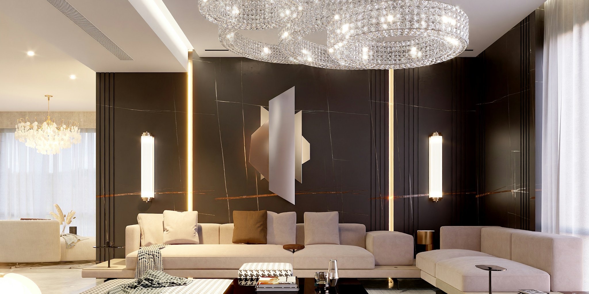 Multi Shade Chandeliers Now Dominate Modern Living Rooms