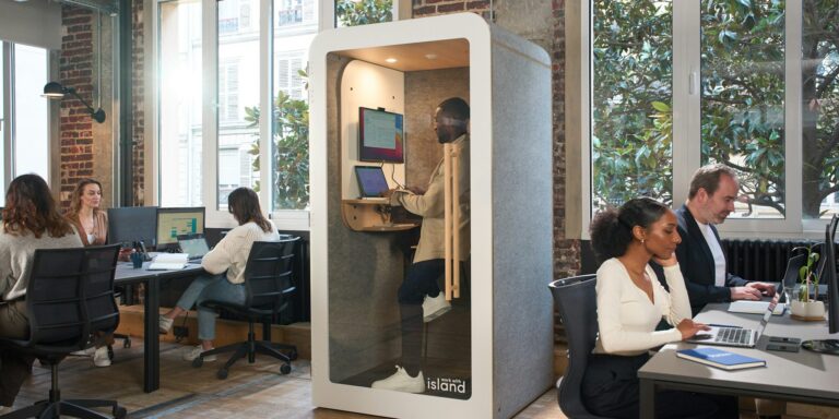 modern office workspace privacy pod
