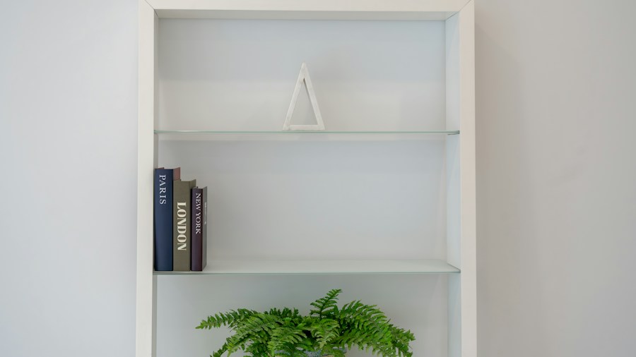 DIY Designer Transforms 100 Egg Cartons Into Statement Bookshelf Furniture 2 organized books on decorative shelves
