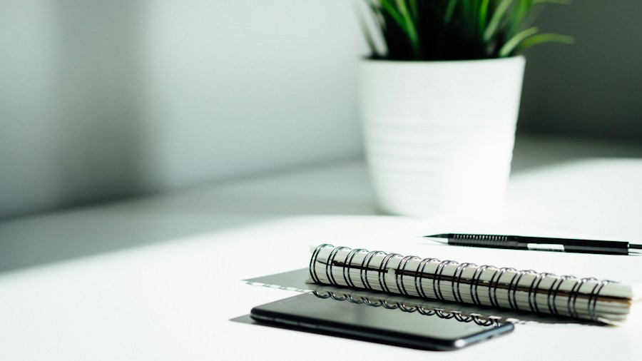 organized desk with office accessories
