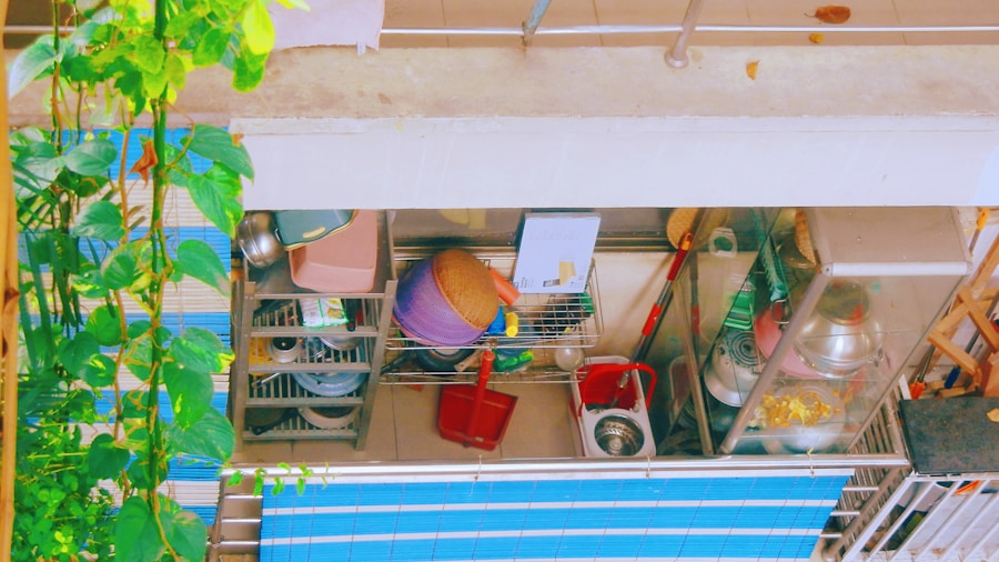 organized garden tools storage shelves