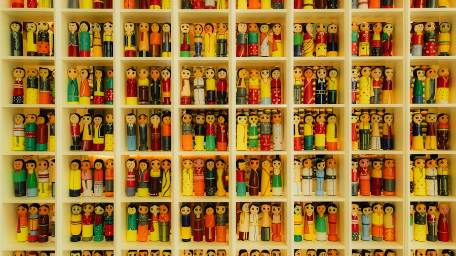 painted shelving display collection