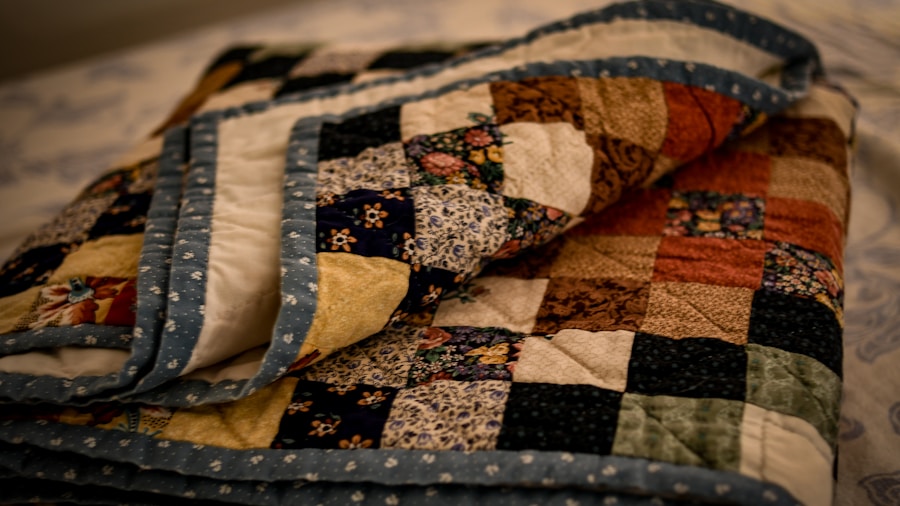 patterned quilts layered bedding