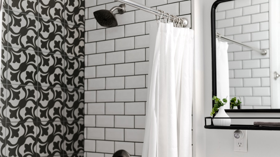 Shower Curtain Rod Falling Down: The Simple Hardware Fix That Works 1 person adjusting shower curtain rod