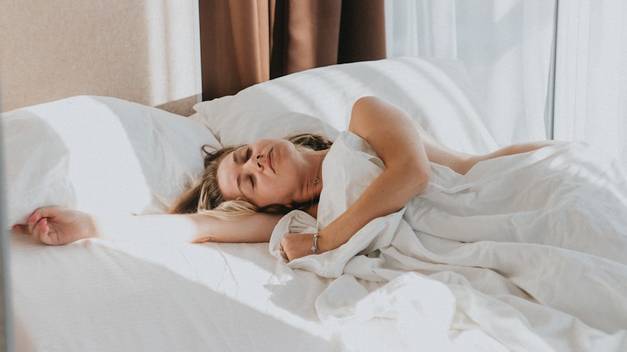 person folding back bedding pillows morning