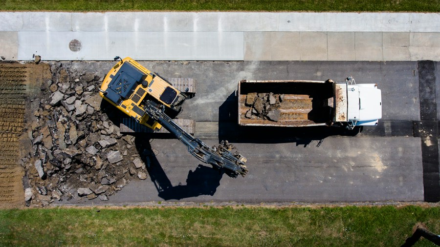 professional contractor chipping concrete