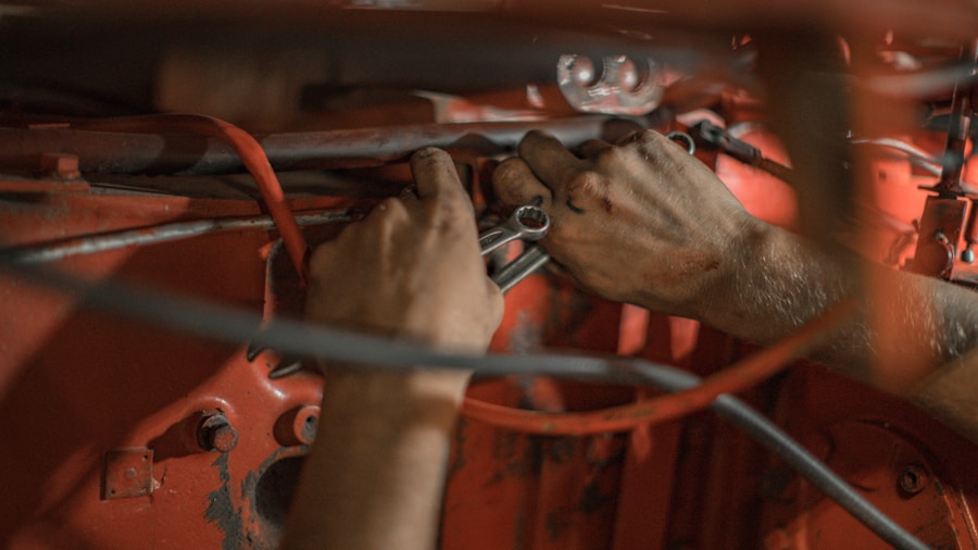 professional mechanic fastening bolts