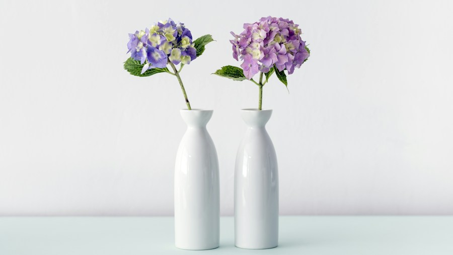 rectangular white vase fresh flowers