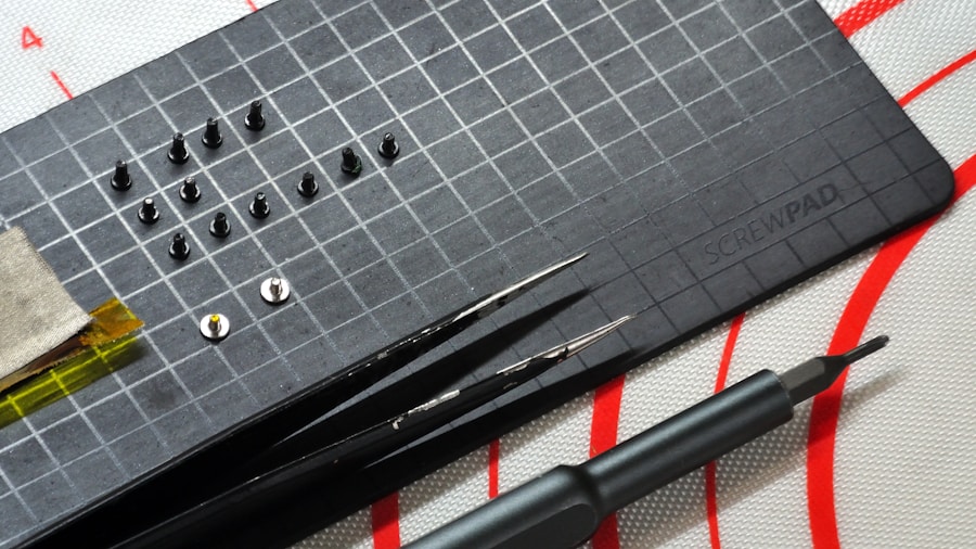 silicone mat with tools arranged