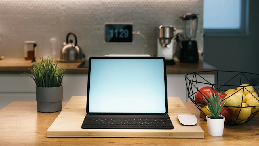 smart display on kitchen counter