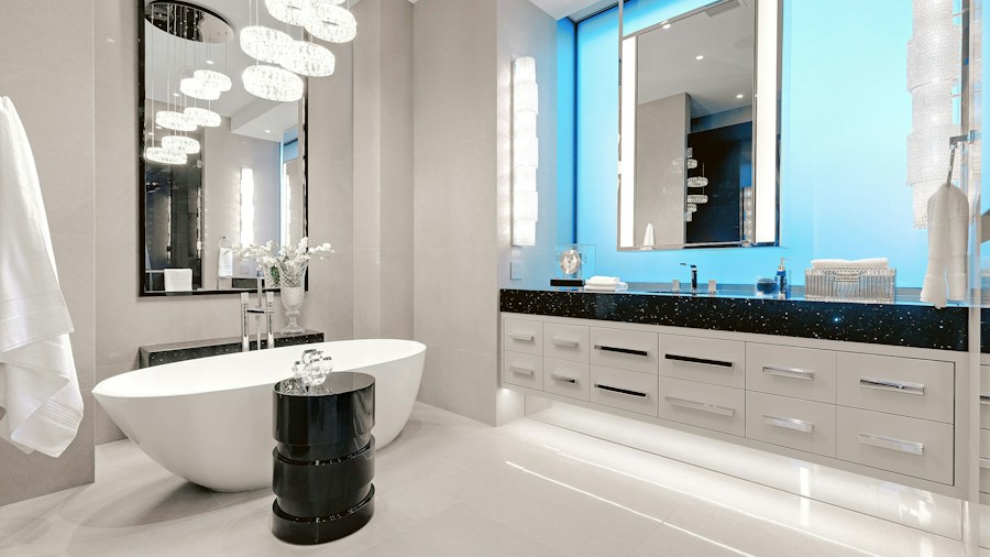 Shower Curtain Trends Shifting Away from Bold Patterns: What Buyers Need to Know 1 spa bathroom design with soft colors