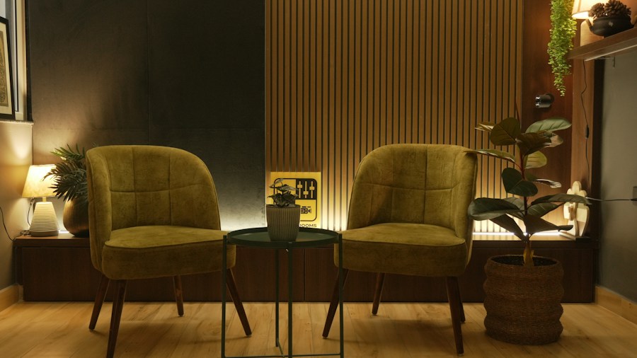striped accent chair modern interior