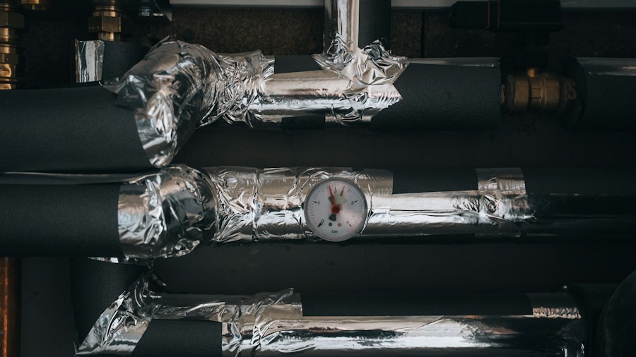 technician servicing HVAC system