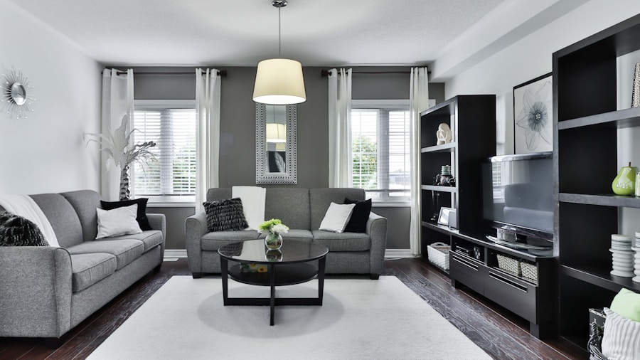 urban apartment living room clean aesthetic