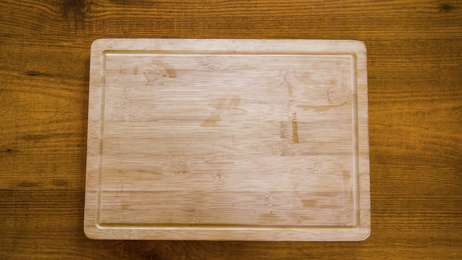 wooden cutting board drying